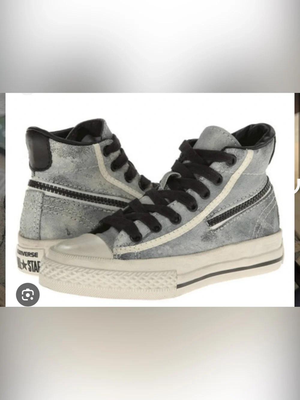 Converse Kids' Gray and Black High-Top Sneakers sz 3